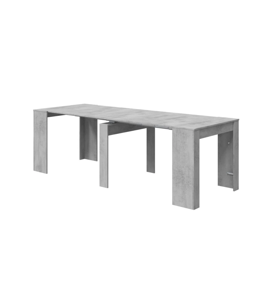 TAVOLO CONSOLLE MULTIPOSIZIONE ESTENSIBILE CEMENTO, 90X51X78 CM